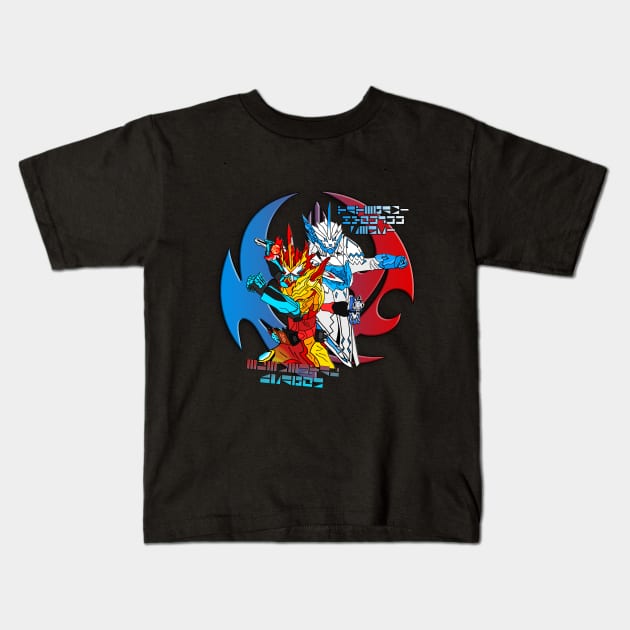 KAMEN RIDER SABER BLADES ELEMNTAL TATEGAMI Kids T-Shirt by Tokuproject